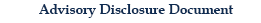 Advisory Disclosure Document